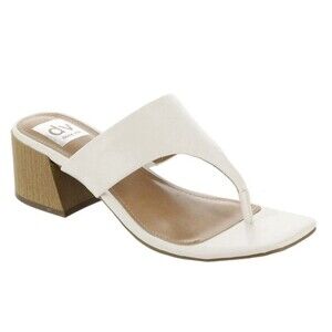 NWOB Flaw DV by Dolce Vita Sammara Women Thong Sandals Block Heel White Size 9